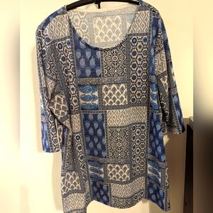 Tunic-Catalog Favorite s-Large-Black/Blue/White
